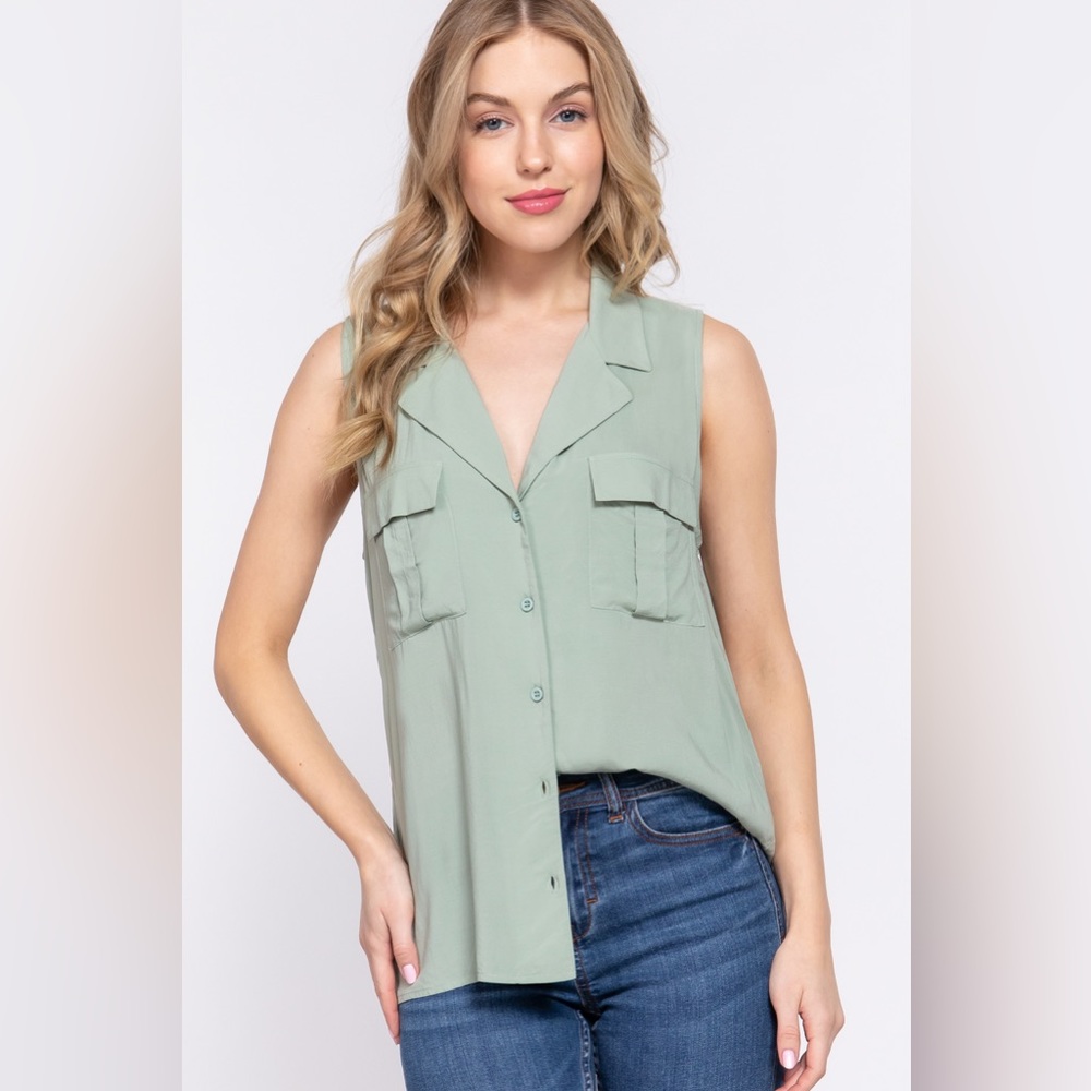 NEW! LAPEL COLLAR WOVEN SHIRT